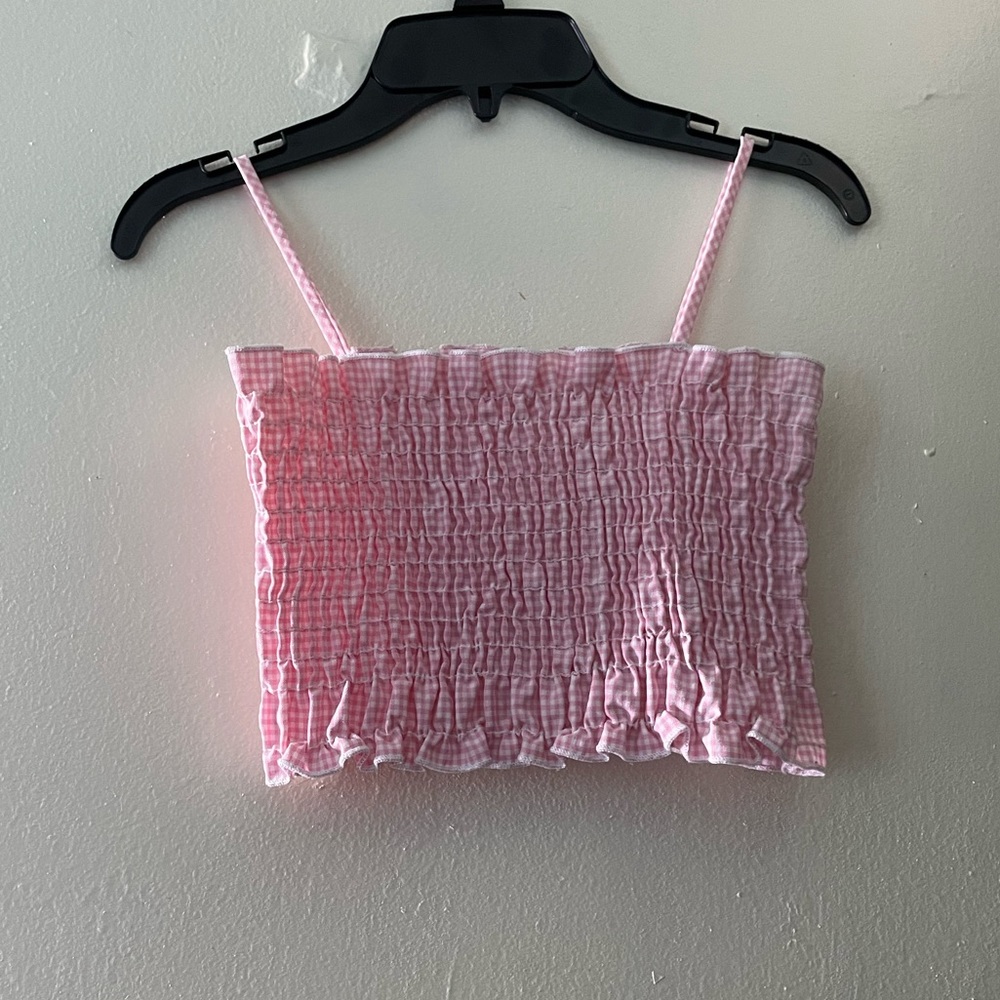Pink Smocked Crop top